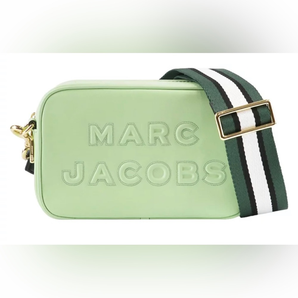 Marc Jacobs k Logo Embossed Camera Crossbody Bag Smooth Leather Mint